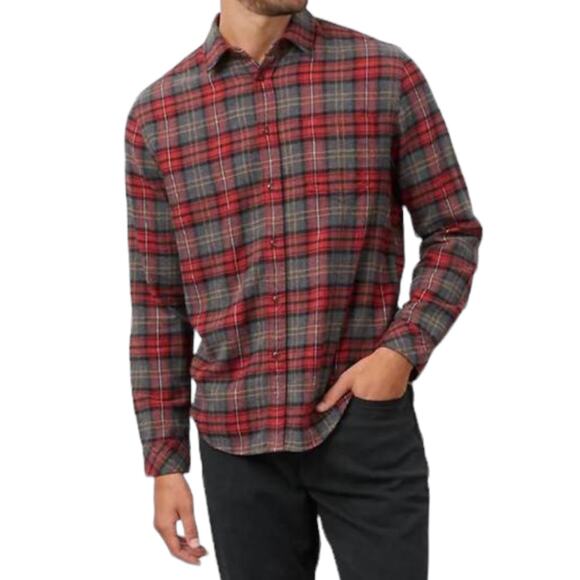 Rails Lennox Shirt In Graham Ember Grey Melange Flannel Long Sleeve Buttondown L - Picture 1 of 11
